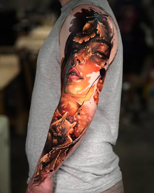 Ina Pineapple - autumn themed tattoo