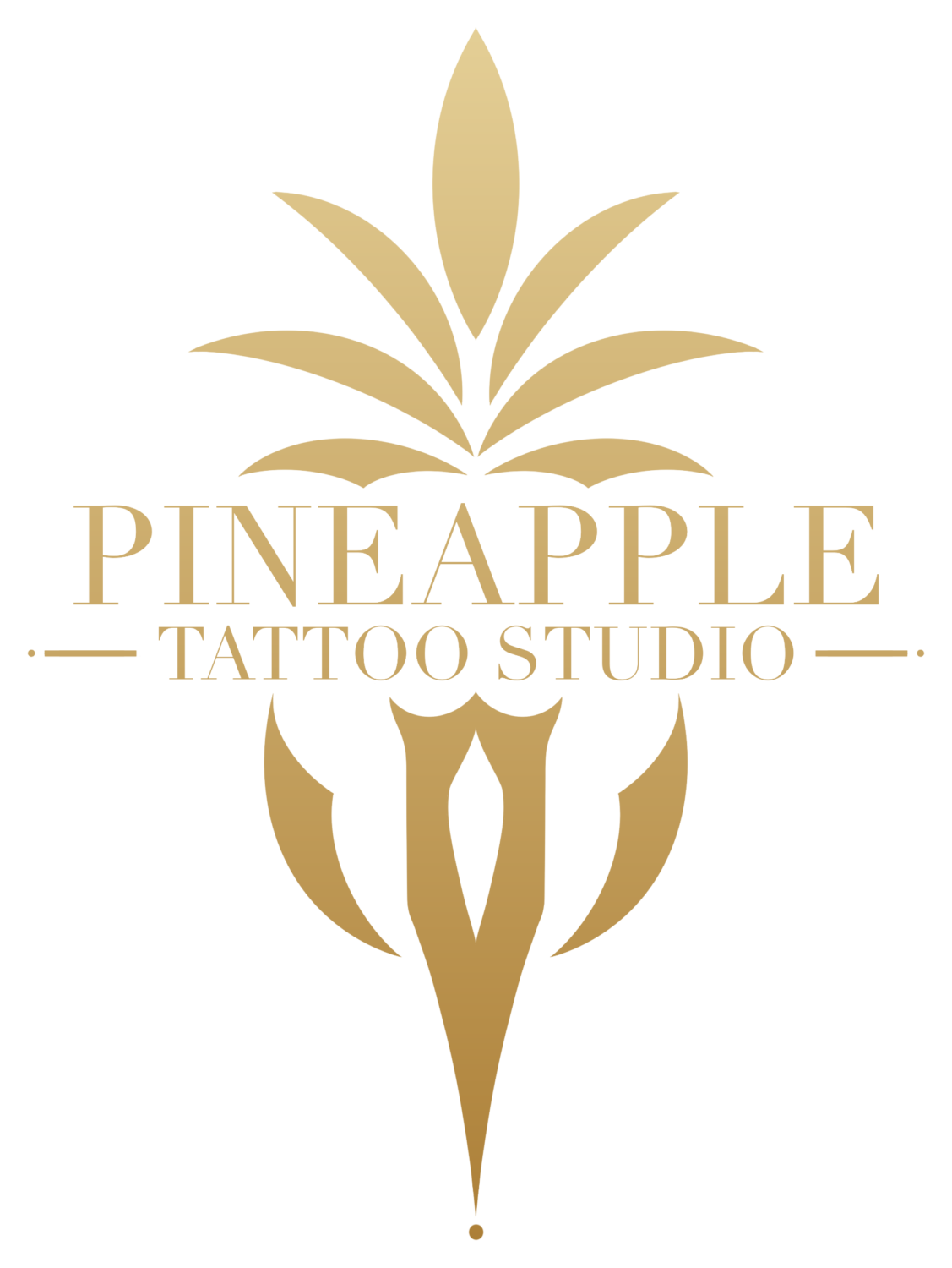 Pineapple tattoo logo with text 2026 - GOLD